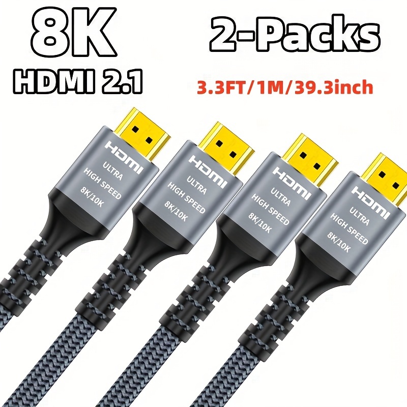 Cable HDMI de 8K, 48Gbps 6. Cord-4K trenzada HDMI de Ultra alta