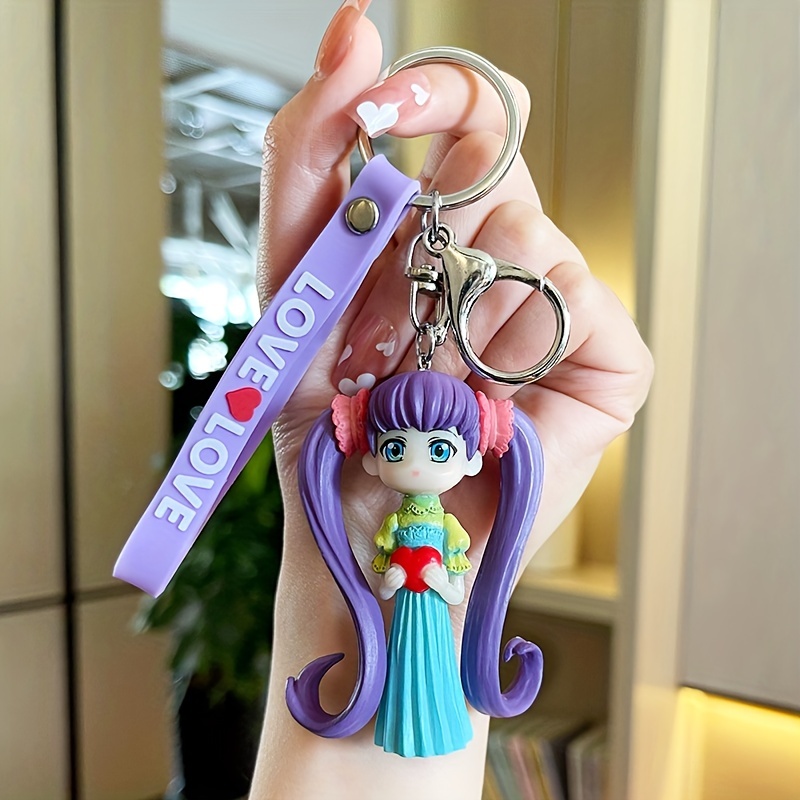 Acrylic Cartoon Graffiti Doll Key Chain Creative Doll Women Bag Pendant  Jewelry Cute Mobile Phone Car Keychain Xmas Birth Gift