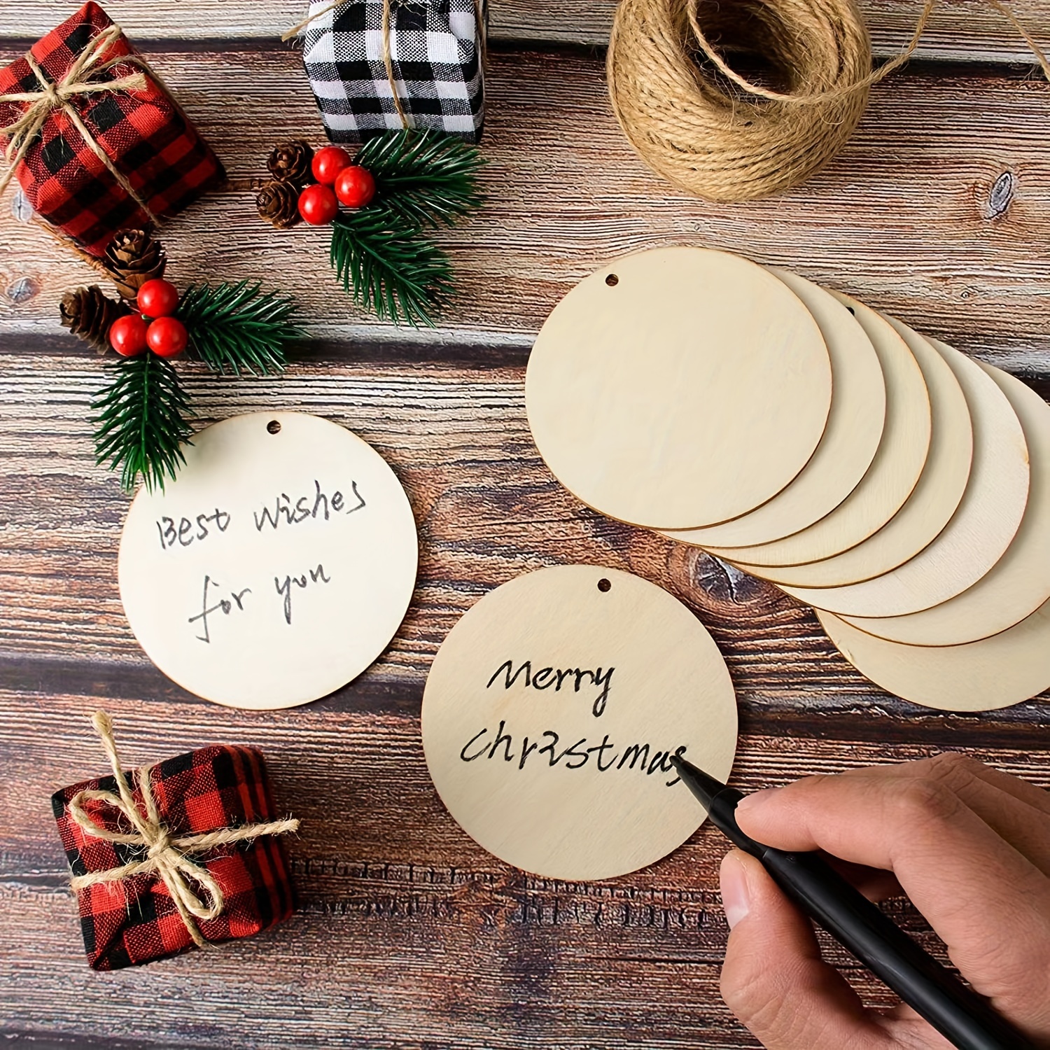 Wooden Circles Tags