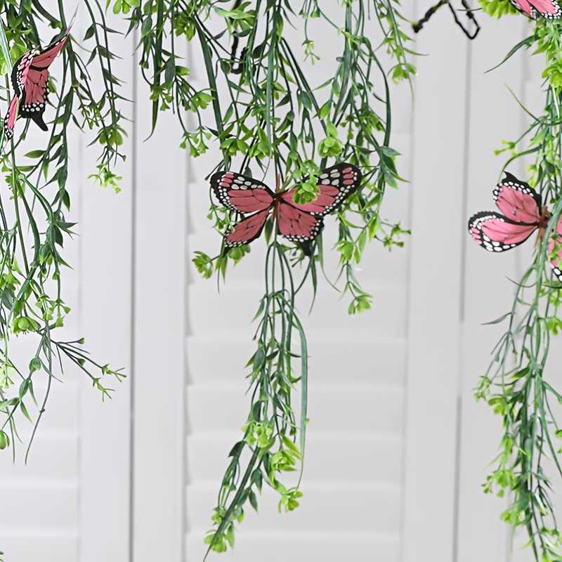  Artificial Butterfly Garland, Fake Butterfly Decorative Vines,  DIY 3D Unique Butterfly Hanging Decor for Home Wall Easter Spring Flowers  Party Wedding Arch Shopping (Rose) : Home & Kitchen