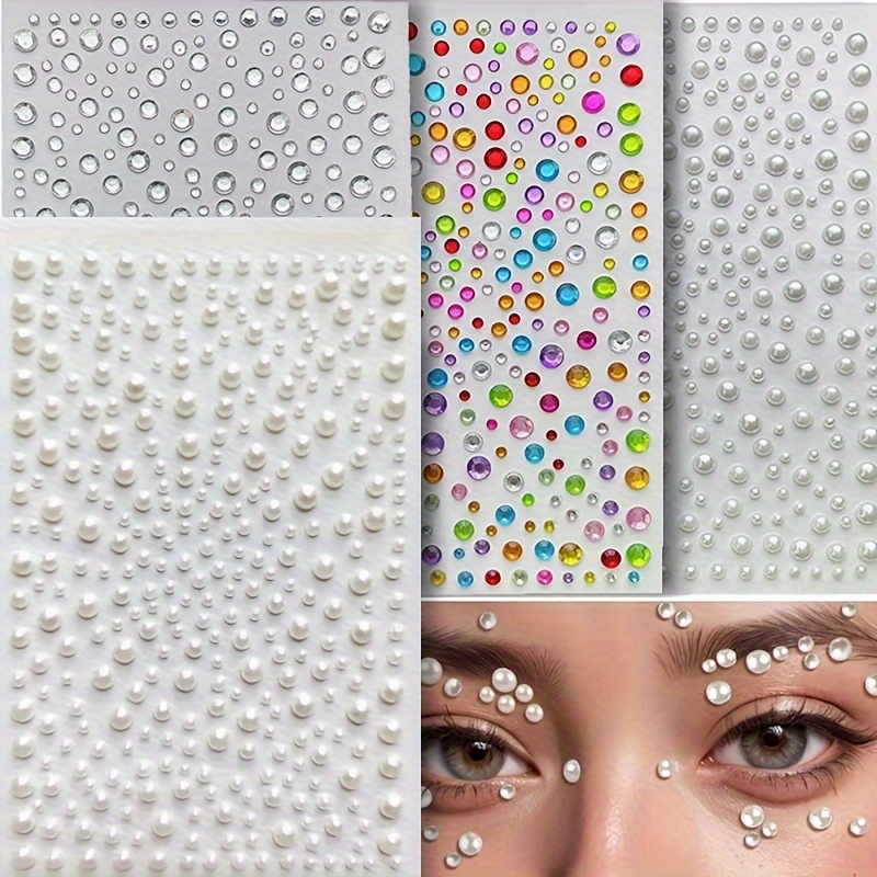 165pcs Mix 3/4/5/6mm Hair Pearls Stick On Self Adhesive Pearls