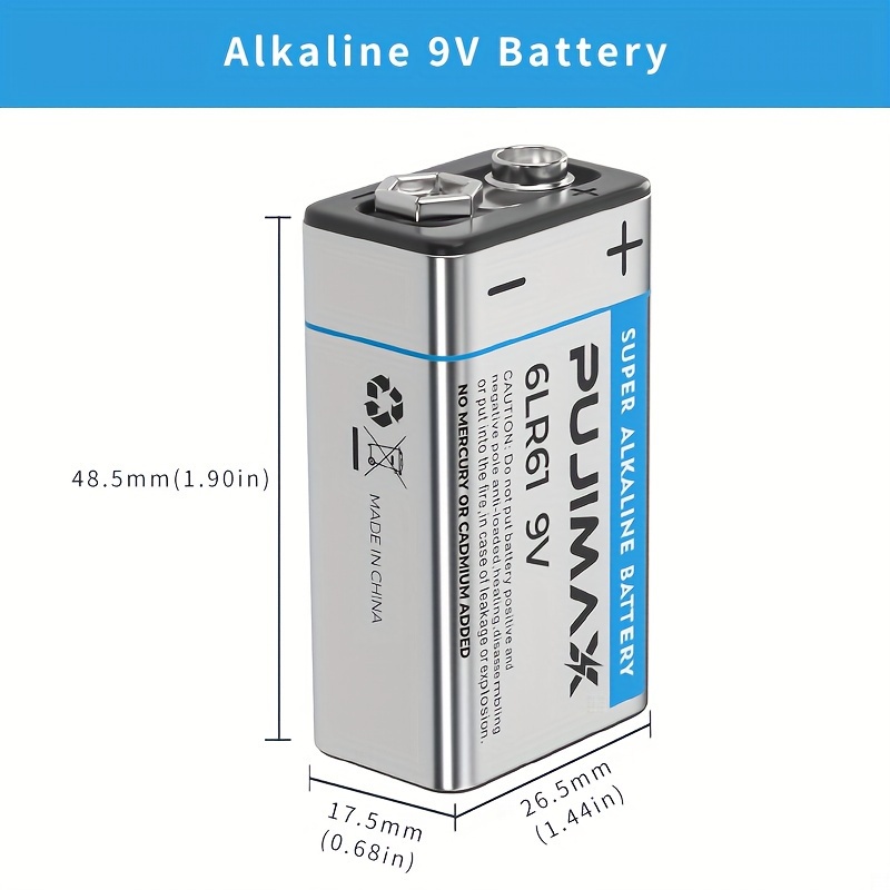 9v Alkaline Batterie Drahtloses Mikrofon 6lr61 Batterie Multimeter Batterie  Tester 9volt Batterie Für Rauchmelder, Sparen Sie Geld Bei Temu