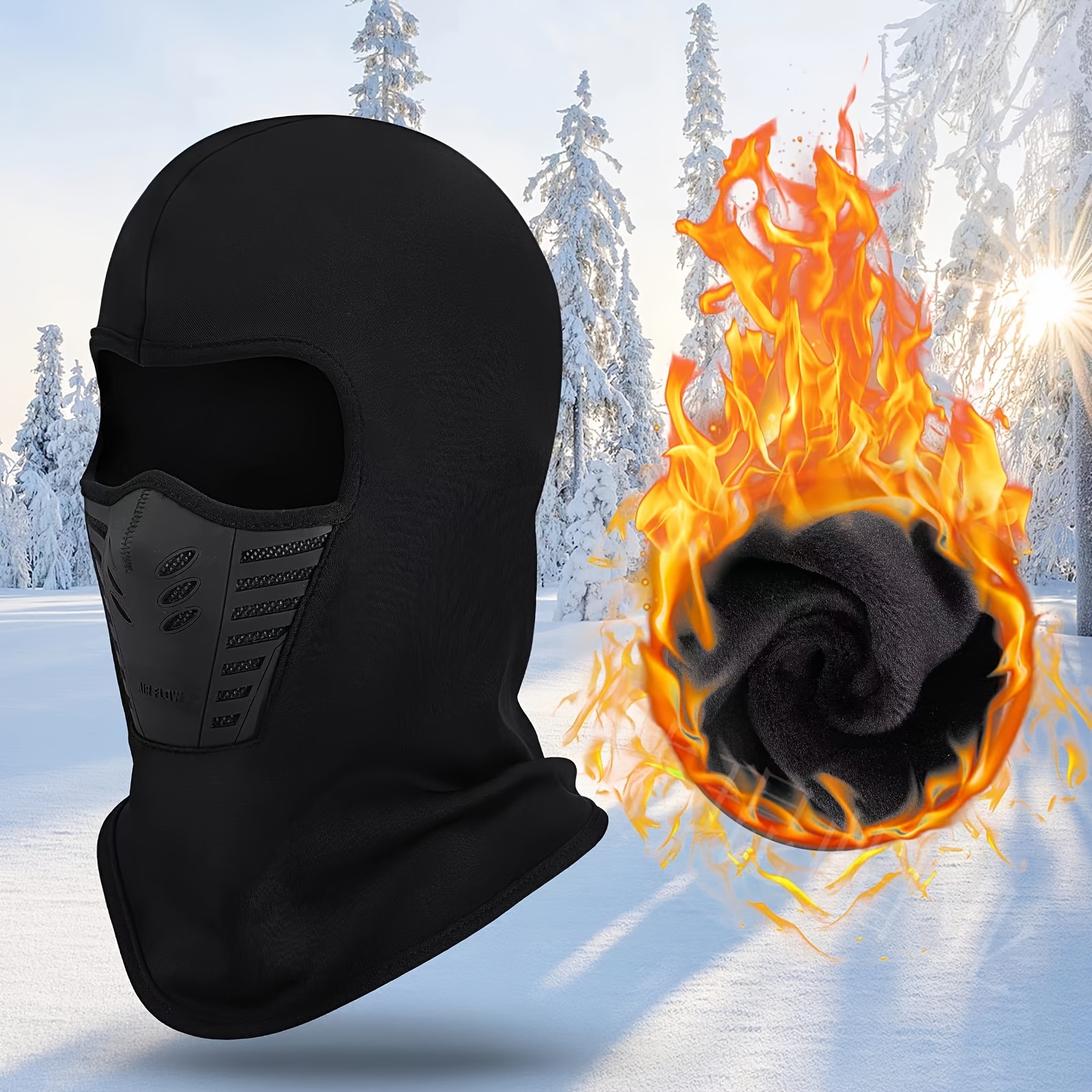Balaclava Ski Mask, Máscara De Algodón Gruesa Para Clima Frío, Máscara  Balaclava A Prueba De Viento, Transpirable Para Hombres Y Mujeres En  Invierno