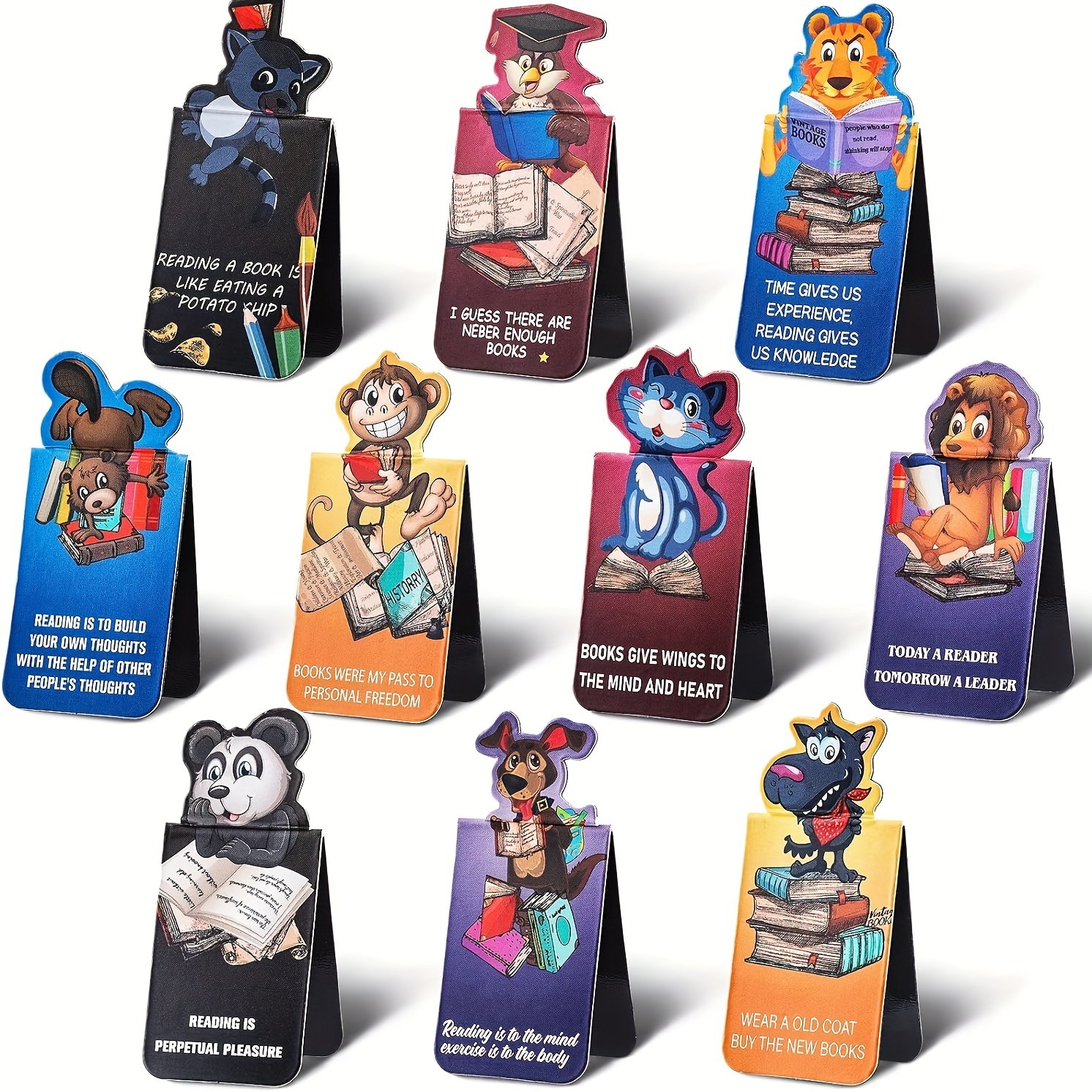 Cute Animals Bookmarks Ruler 10 Styles Teacher Prizes Book - Temu