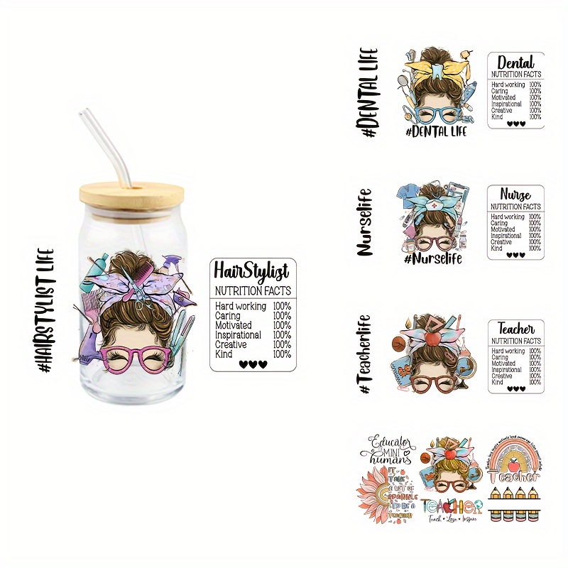 Fruit UV DTF Cup Wrap, Personalize Transfer Sticker for Glass Wrap Cup  Decals, Glass Cup Wrap Transfers Stickers for 12oz 16oz Glass Cups, DIY  Bottle