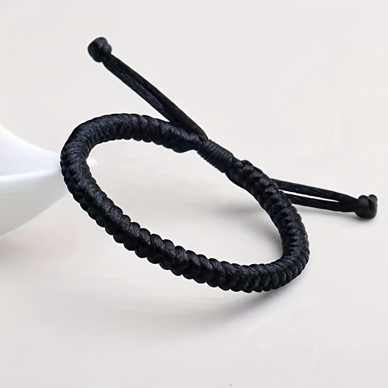 Lucky Rope Bracelet with Adjustable Red Thread Knot
