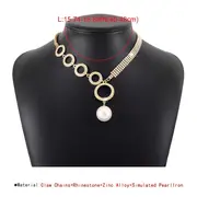 faux pearls pendant necklace with tennis chain dainty wedding bridal bridesmaid jewelry for women and girls details 3