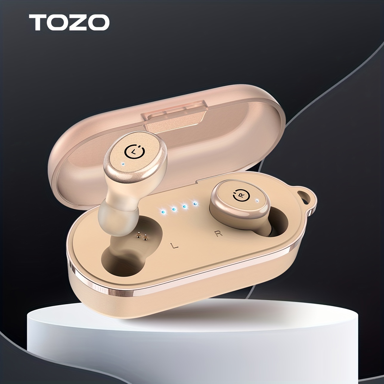TOZO A1 Bluetooth 5.3 auriculares, auriculares inalámbricos mini,  auriculares internos, micrófono incorporado, auriculares de sonido inmersivo