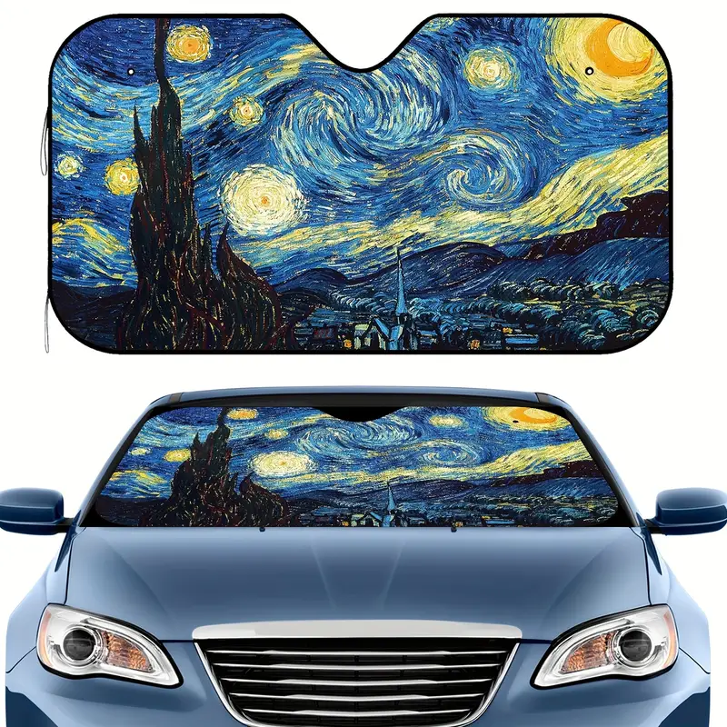 Van Gogh Sternenhimmel Auto-Sonnenschutz Für Die Windschutzscheibe,  Universelle Passform, Hält Ihr Fahrzeug Kühl, UV-Sonnen- Und Hitzereflektor