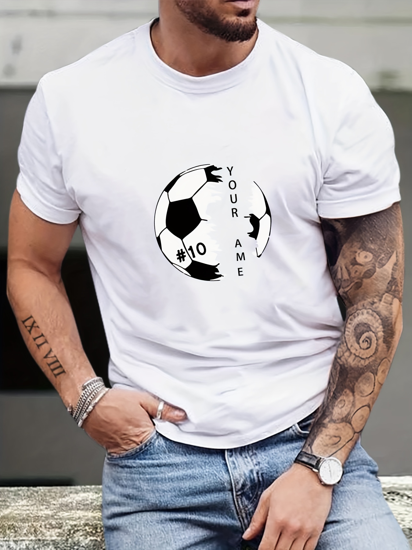 Camisetas Manga Corta Estampado Fútbol Hombre Camisetas - Temu Mexico