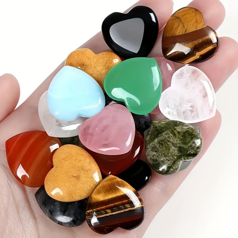 Mini cristal naturel en forme de cœur, 5 pièces, 15mm, énergie Reiki,  guérison, Quartz, cristaux naturels - AliExpress