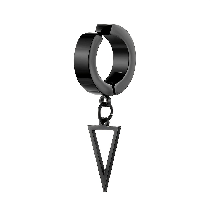 Stainless Steel Triangle Star Dangle Earring