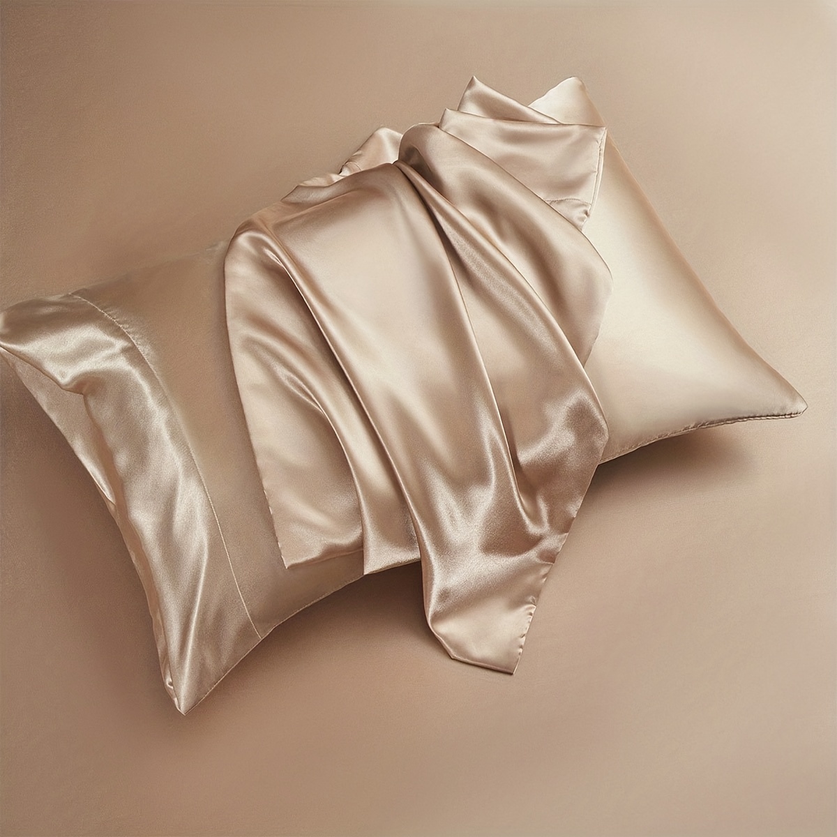 2pcs Satin Pillowcase, Solid Color Pillow Covers For Living Room Bedroom, No Pillow Insert