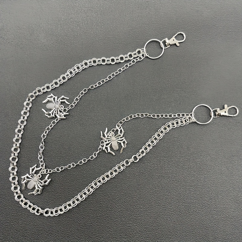 Men's Pants Chains Spider Decoration Layered Hip Hop Pants Chains
