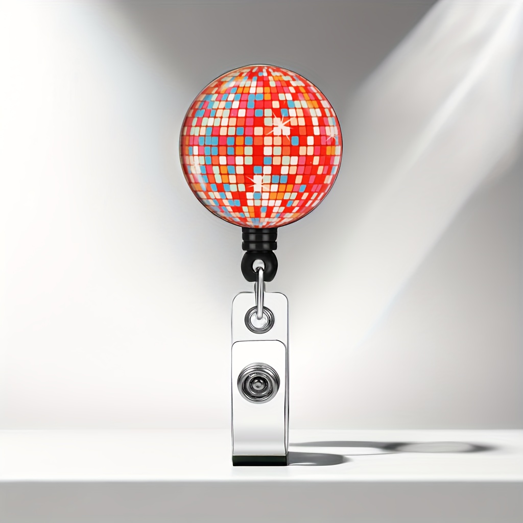  Badge Reels Retractable with Beads, Cute Retro