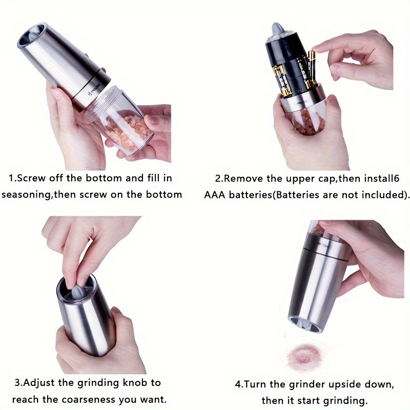 Electric Pepper Grinder With Adjustable Coarseness And Led Light - Perfect  For Any Occasion! - Temu