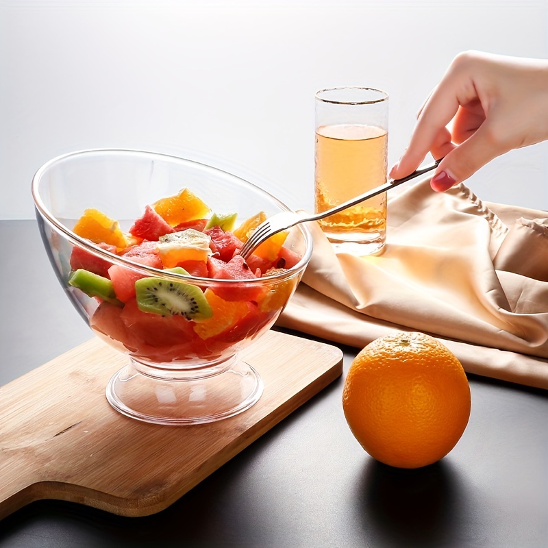  Huijunwenti - Ensaladera de cristal transparente, cuenco para  ensalada de frutas, vajilla de postre creativa para el hogar, S : Hogar y  Cocina