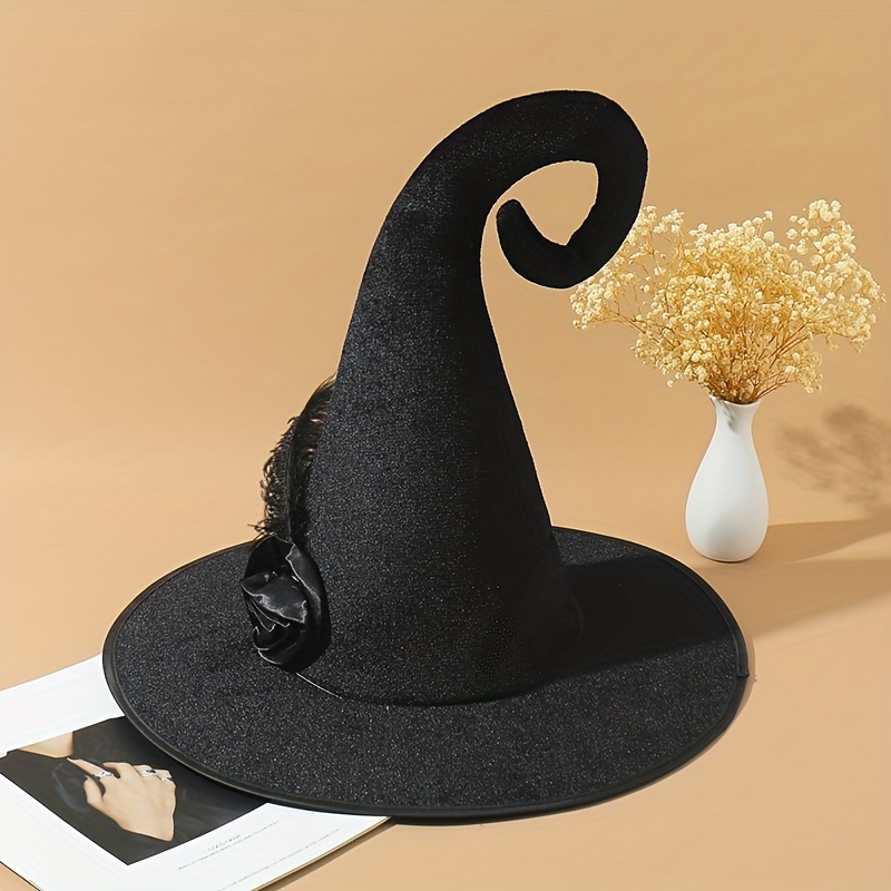 Costume Halloween Cappello Strega Feather Rose Decor - Temu Switzerland