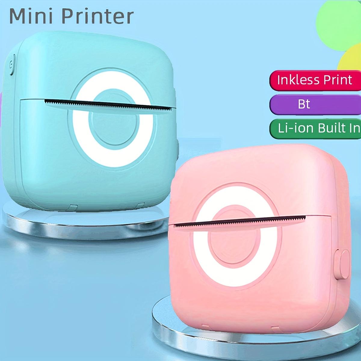 Mini impresora térmica C9, impresora fotográfica Bluetooth, impresora de  colecciones de errores de tarea para estudiantes (versión en inglés rosa)