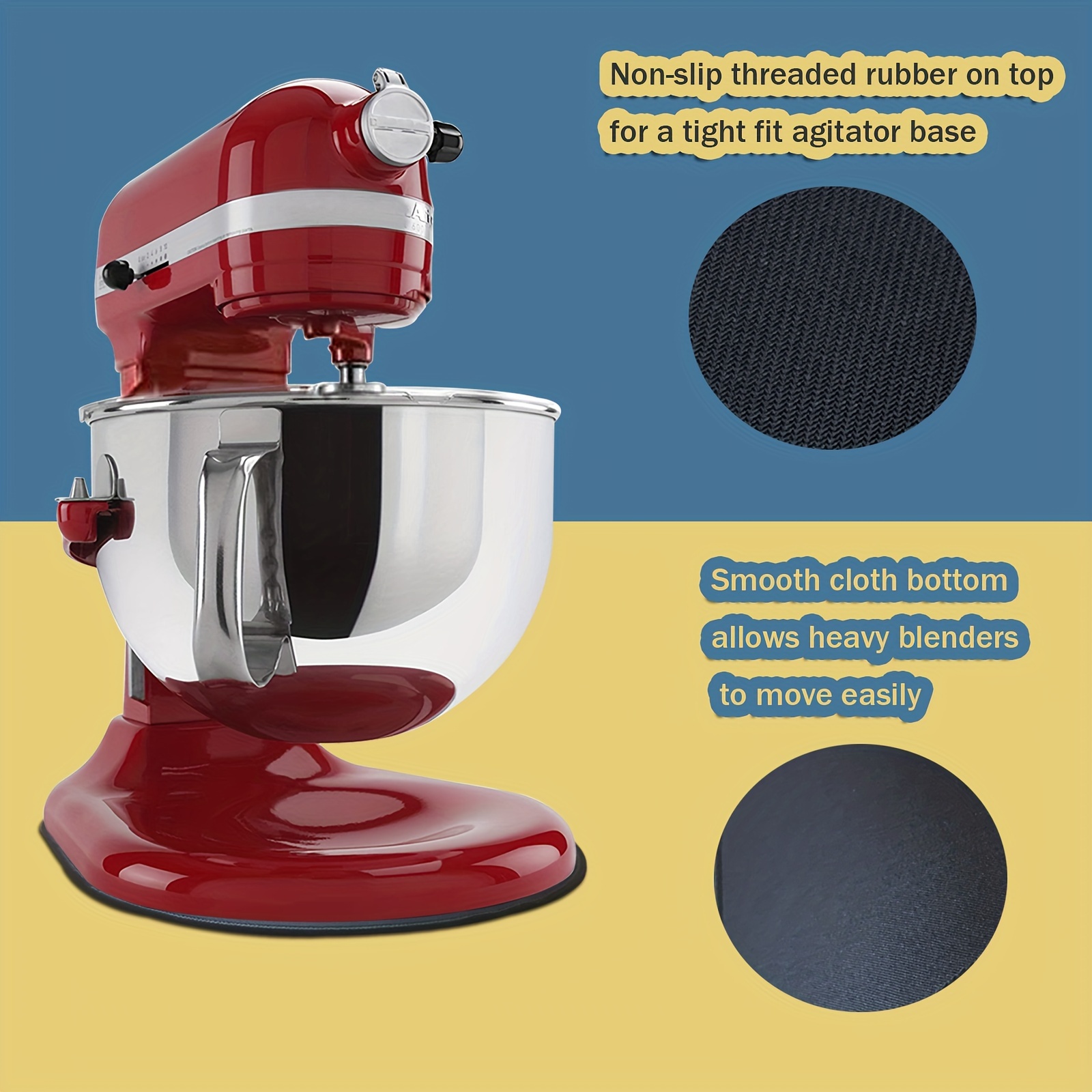 Sliding Mat for Kitchenaid Mixer with 2 Black Kitchen Accessories, Mover  Slider Mat Pad for 5-8 Qt Bowl-Lift Stand Mixer, Kitchen Appliance Slider  Mat