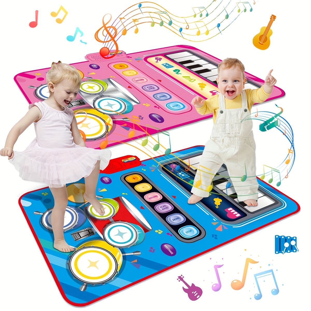 Fisher-Price – Dancin' Tunes Music Mat, Electronic and Interactive Music  Keyboard, Piano Mat, Learn to Play Piano, Toddler, Ages 3+ 