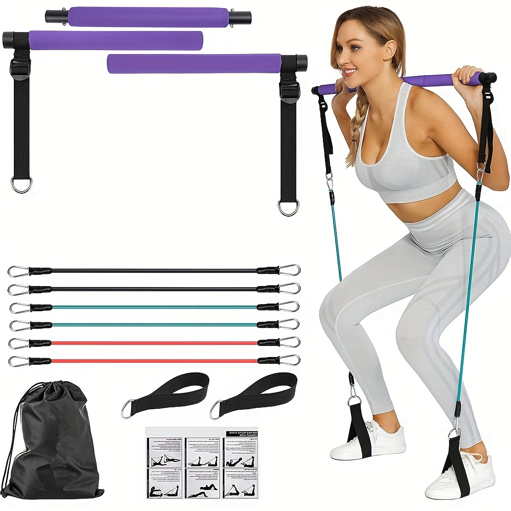 Pilates bar set,Portable Yoga Exercise Pilate Stick set with 4