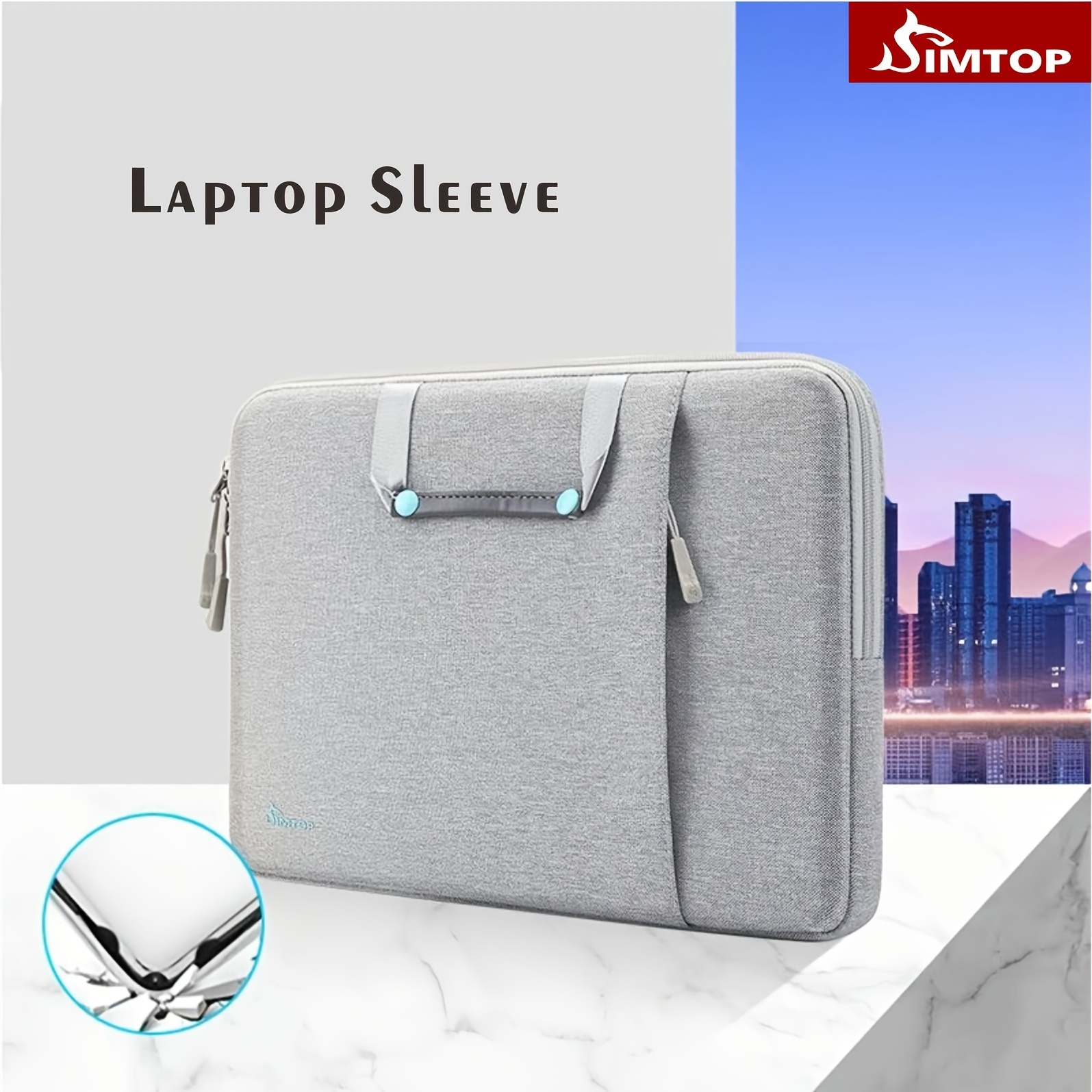 SIMTOP Laptop Sleeve Compatible With MacBook Air/Pro Retina,  / .3   /  / .6 /  Inch Notebook, Compatible With MacBook Pro, Polyester  Vertical Case With Pocket Small Case
