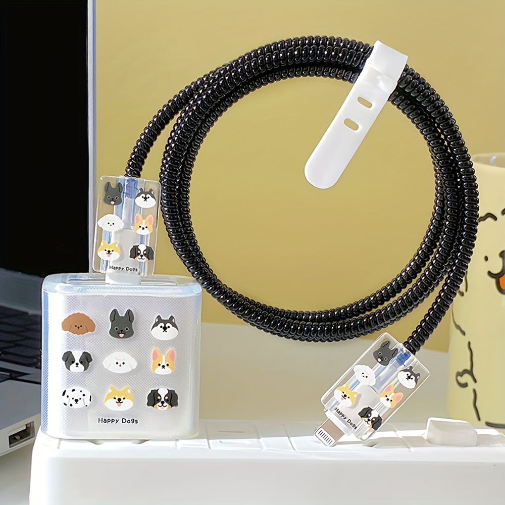 Bonito juego de protectores de cable para cargador tipo C, patrón de  corazón 3D único, 4 unidades, protector de cable de carga, mordedor de  cable