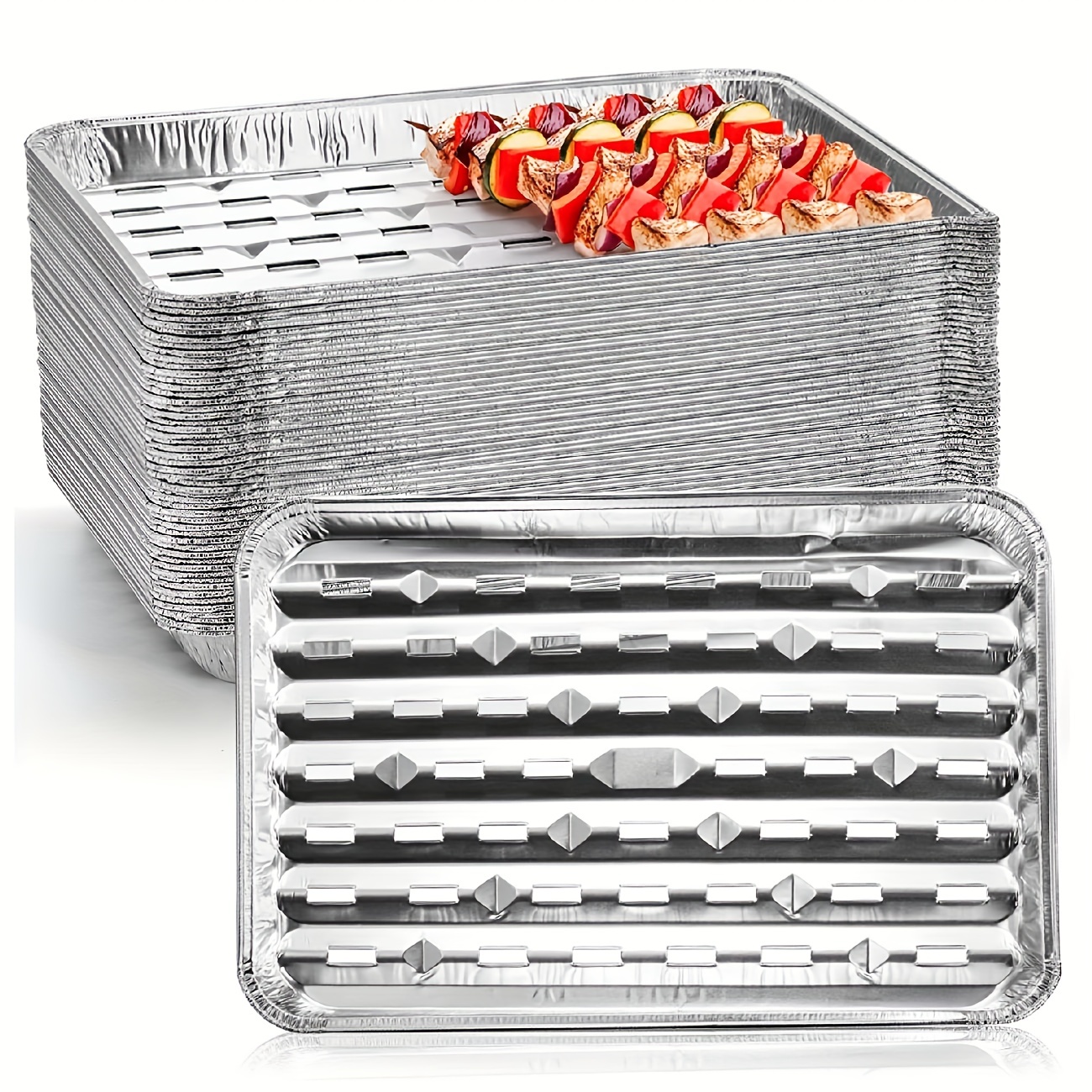 Durable Packaging Disposable Aluminum Broiler Pan, Large