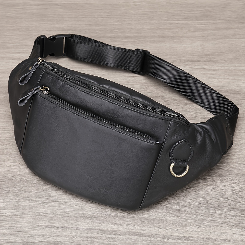 Men's Vintage Pu Leather Waist Bag Retro Crossbody Bag - Temu