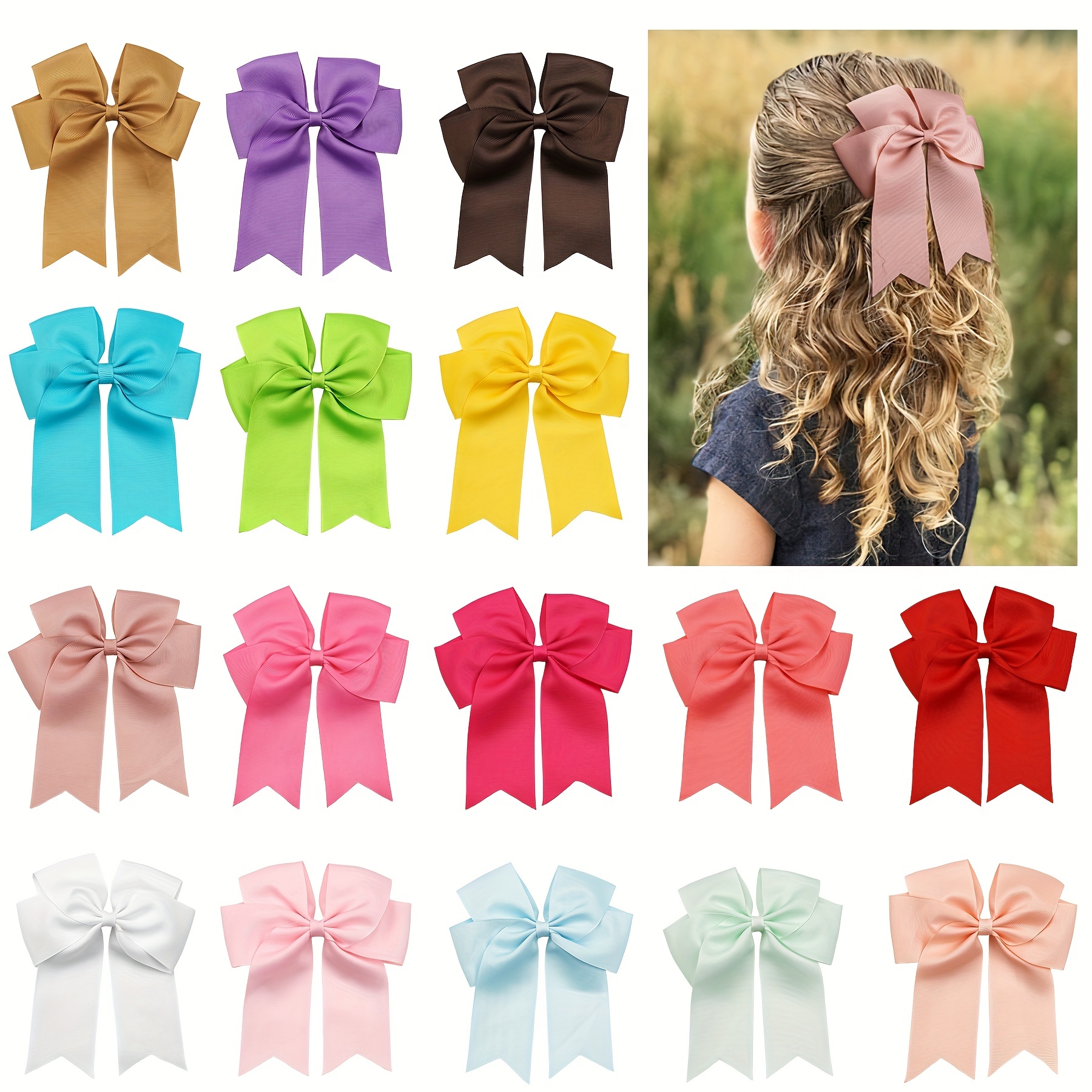 

20pcs Bow Streamer Hairpin Cute Bow Plain Color Hair Clips Children's Girls Accessories, Ideal Choice For Gifts