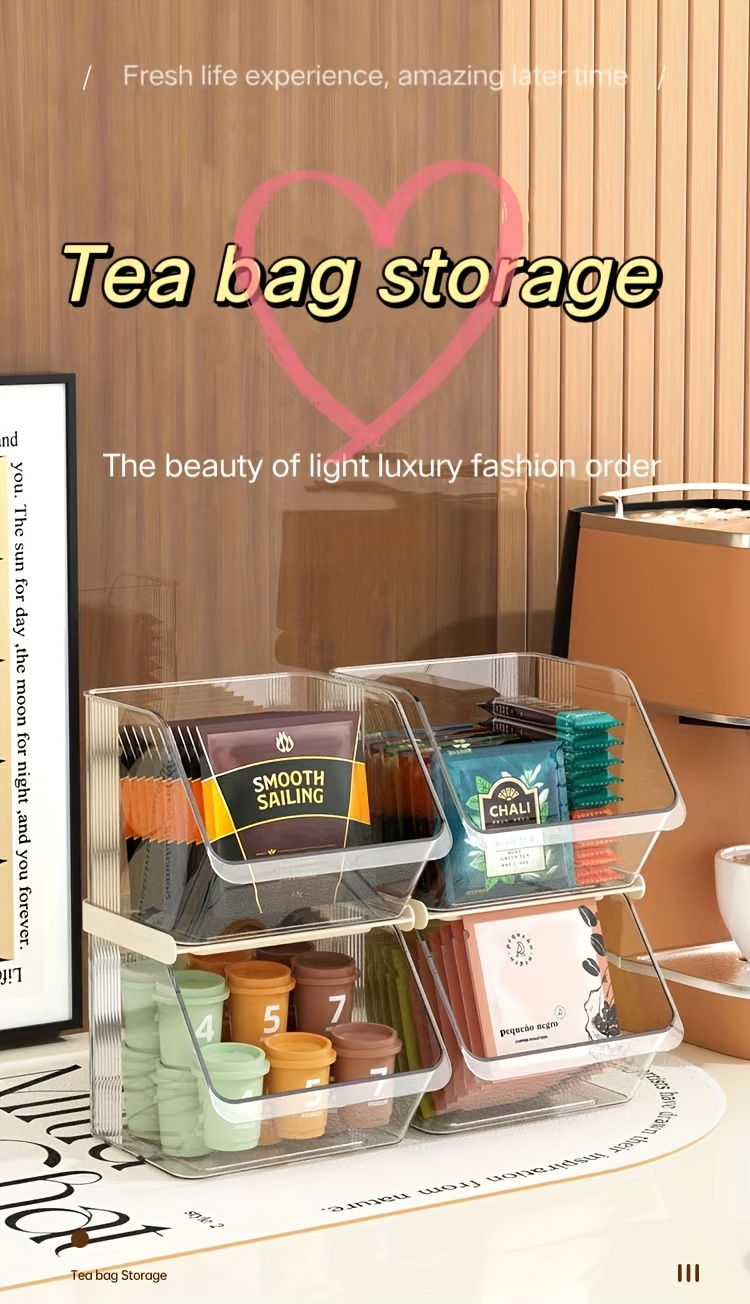 Tea Bag Organizer Drawer Tea Bag Holder Tea Bag Caddy Tea - Temu