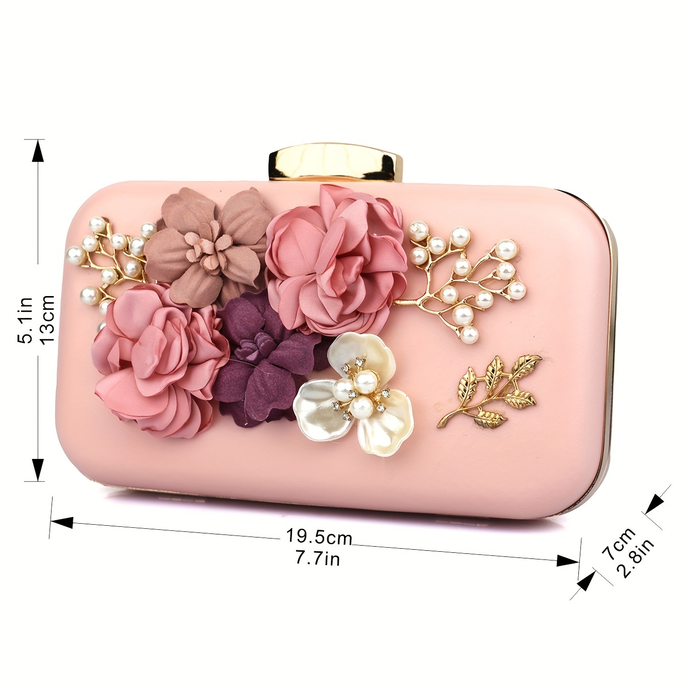 Pink Flowers Clutch Bags Wedding Bags