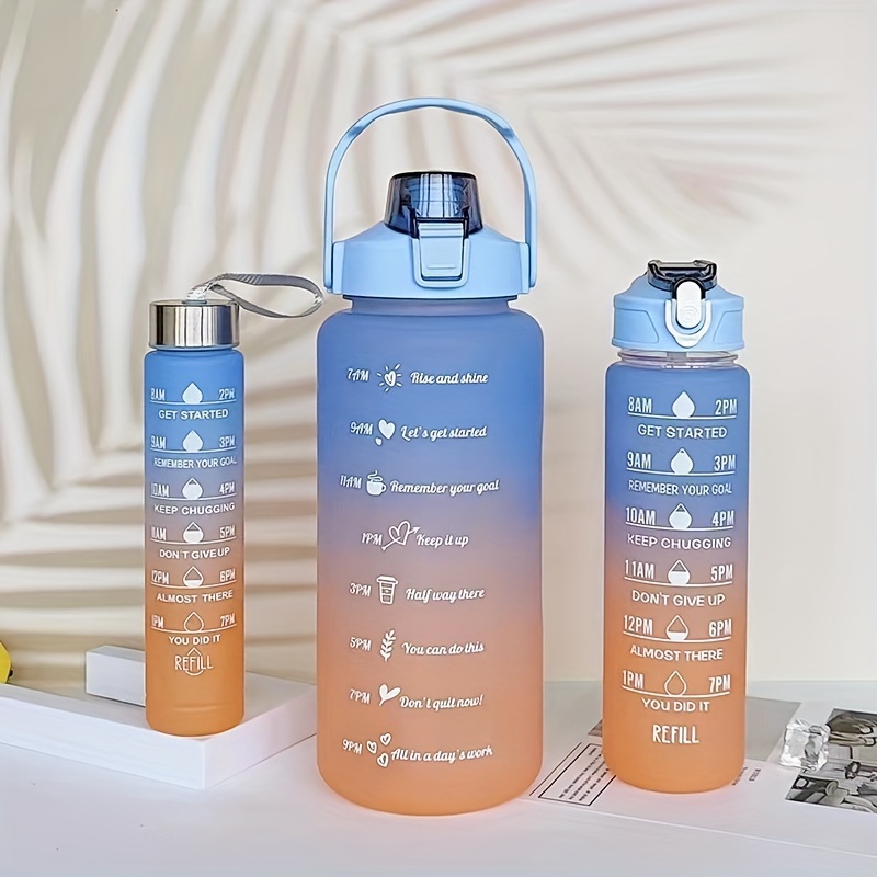 Bouteille d'eau carrée en carton de lait - Anti-fuite - En plastique  transparent - Sans BPA - Bouteille d'eau portable pour sports de plein air  avec brosse et paille - 1 000