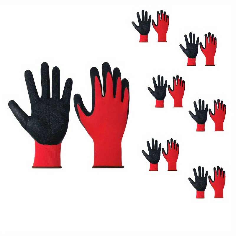 1/6/12 Pairs, Hand Coated Safety Work Gloves For Men Women General Multi  Use Construction Warehouse Gardening Assembly Landscaping