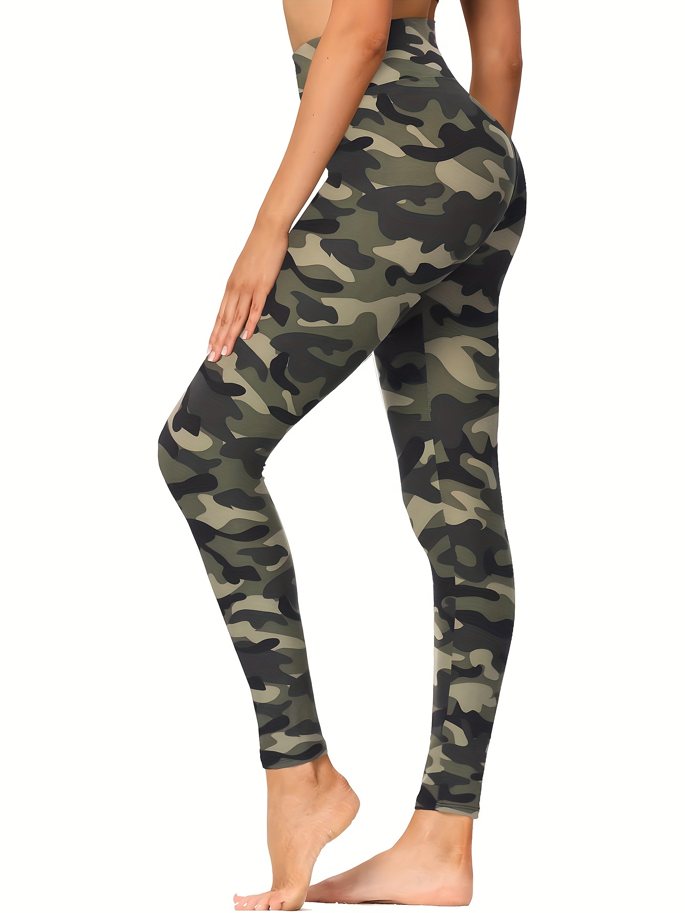 Girls High Stretch Soft Leggings Camouflage Design - Temu