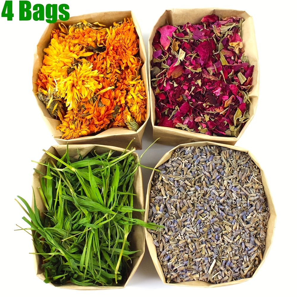 16 Bags Dried Flowers,100% Natural Dried Flowers Herbs Kit for Soap Making,  DIY