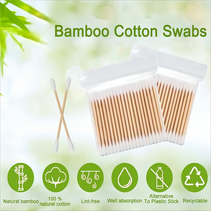 Bastoncillos para los oídos de bambú y algodón orgánico 500 unidades BANBU