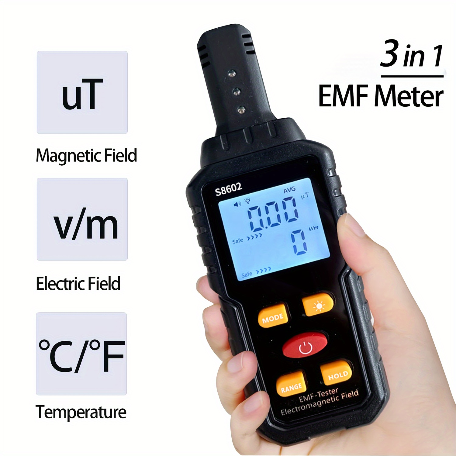 

3 In 1 Emf Meter Electromagnetic Field Detector, Electromagnetic Field Radiation Detector, Household Electromagnetic Field Detector For Home Emf Detector