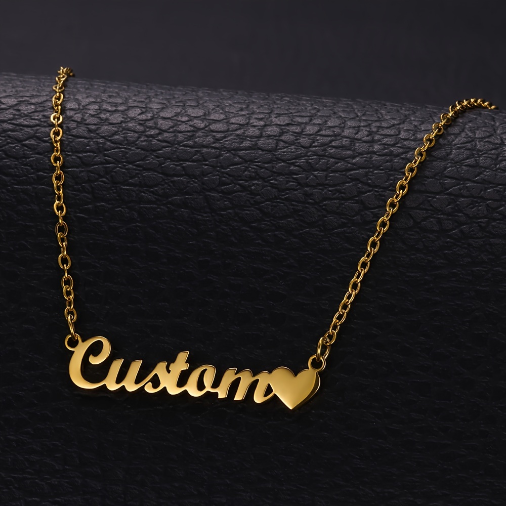 

Personalized Simple Diy Customized Heart Letter Name Necklace Valentine's Day Gift (customied Only English Language)