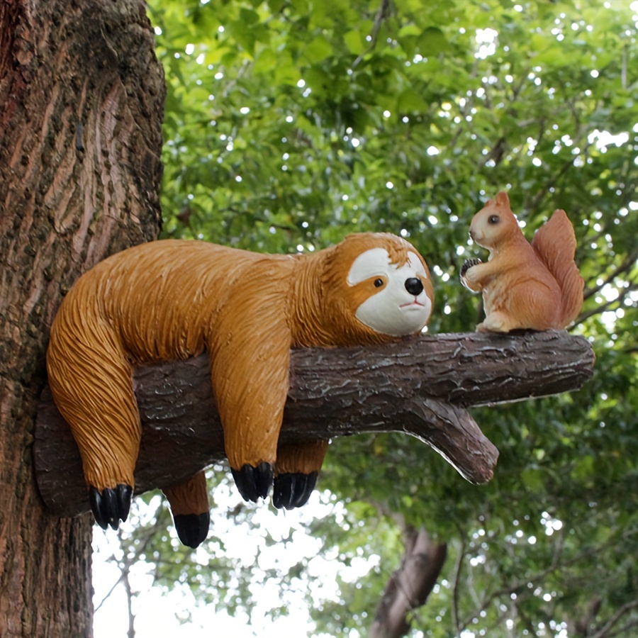Figurine de modèle d'écureuil réaliste de collection pour les décorations d' arbres de jardin à domicile