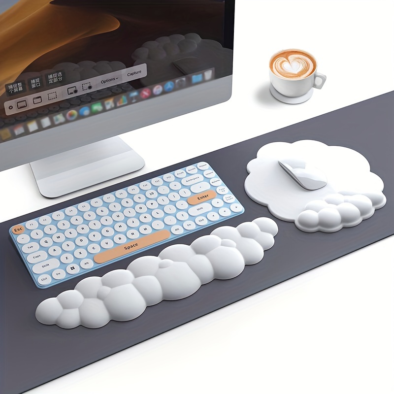     ergonomic mouse pad with memory foam wrist rest perfect for computer laptop gaming home office 3