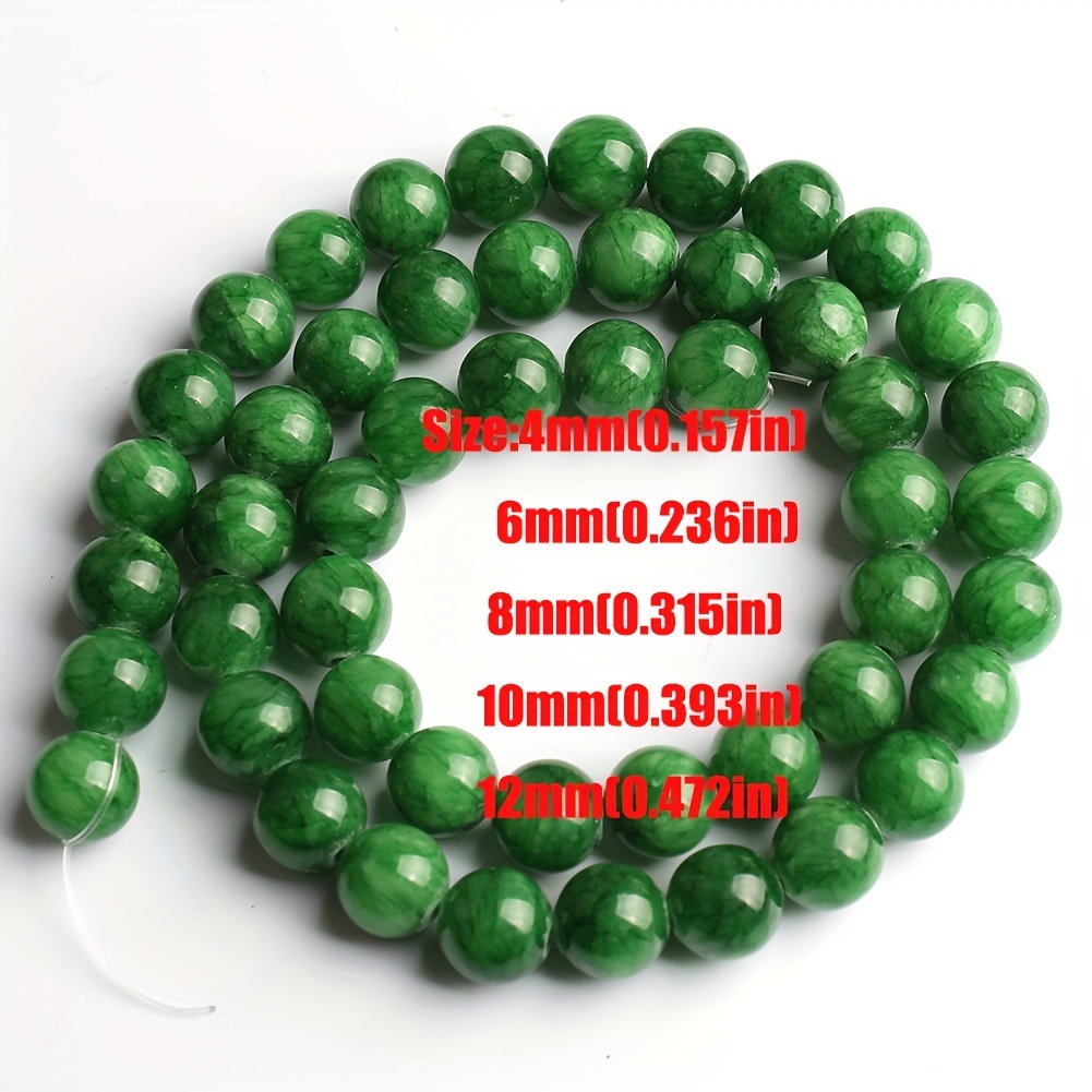 Emerald Jade Color Crystal Jade Round Loose Beads For Jewelry Making DIY  Bracelet Necklace Earring Accessories