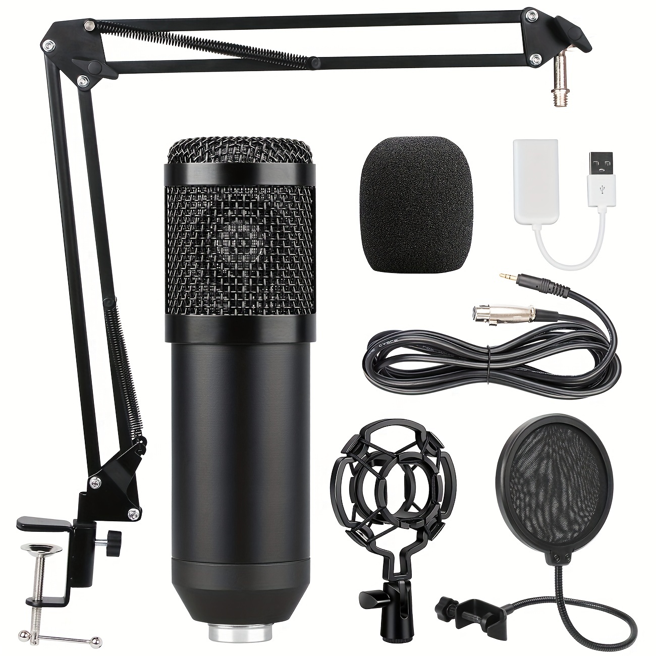 USB Microphone Condenser Computer PC Gaming Mic Podcast Microphone Kit for  Streaming,Recording,Vocals,ASMR,Voice,Cardioid Studio Microphone for