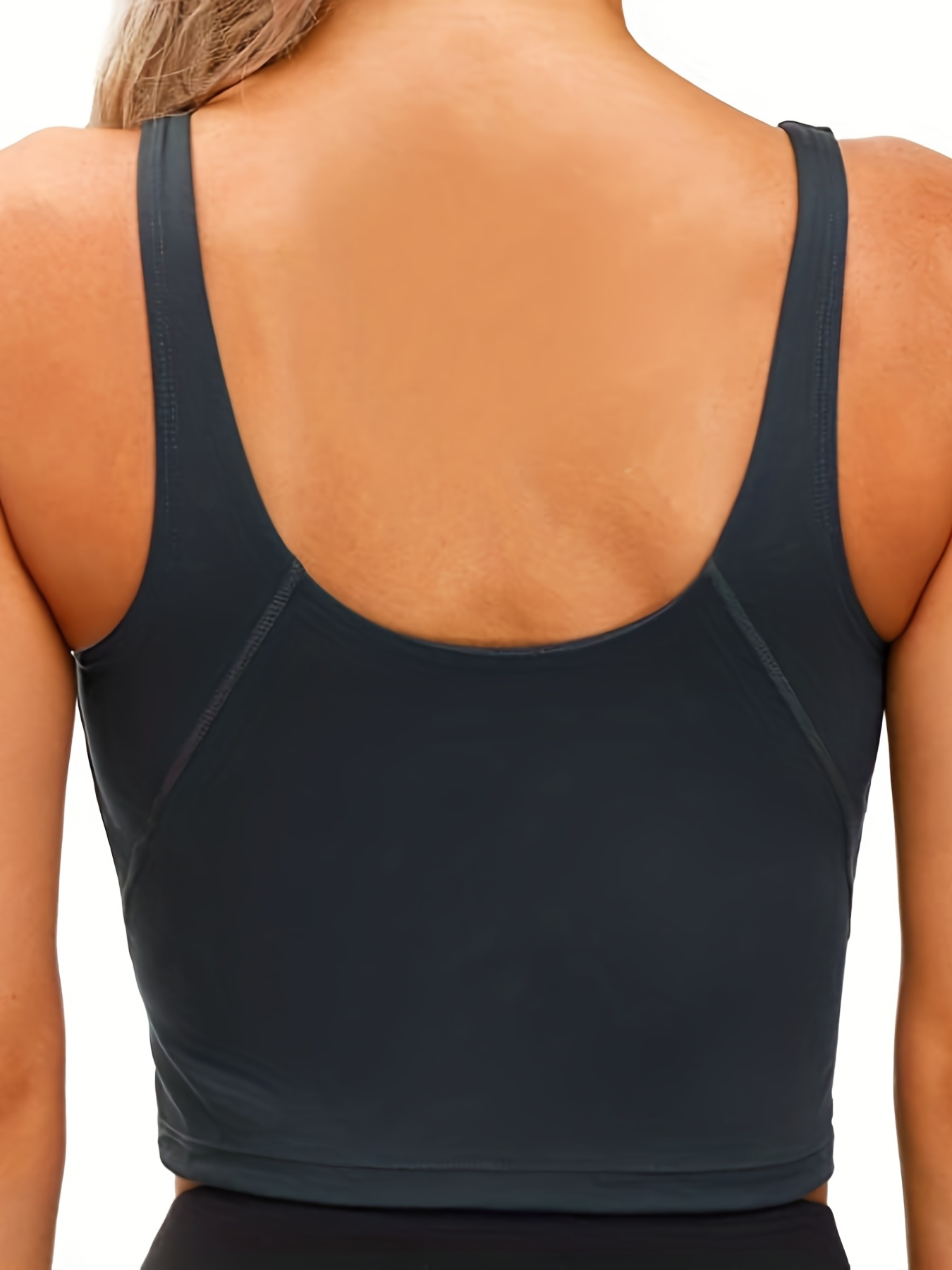 BATHRINS Strappy Sports Bras for Women Padded Wirefree Medium Support  Supportive Longline Workout Yoga Bra Black at  Women's Clothing store