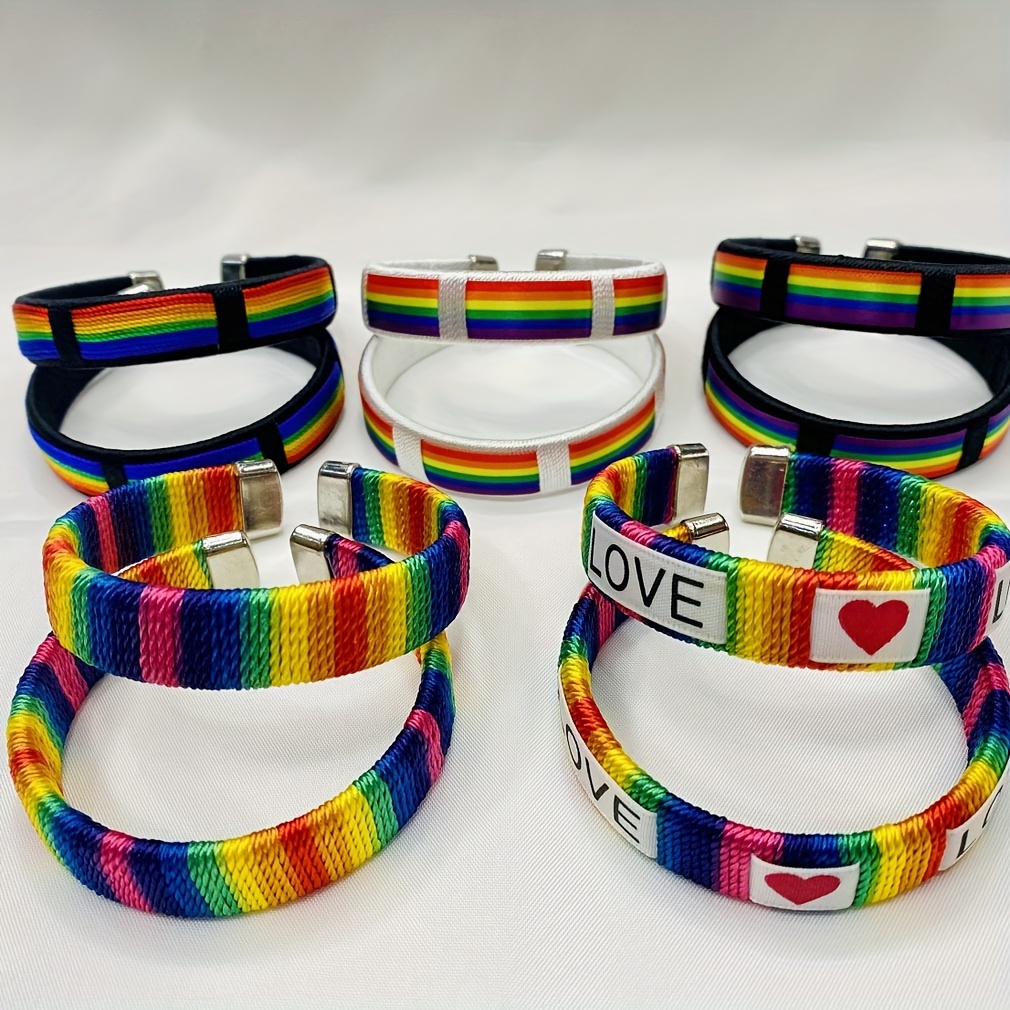 1pc Minimalist Braided Rainbow Bracelets LGBT Pride Armband Bracelet Unisex  Fash