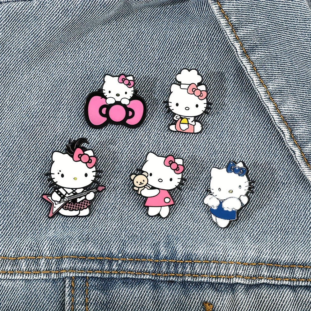 Hello Kitty 6-Piece Enamel Pin Set, Anime Pins for Backpacks, Hats Etc.