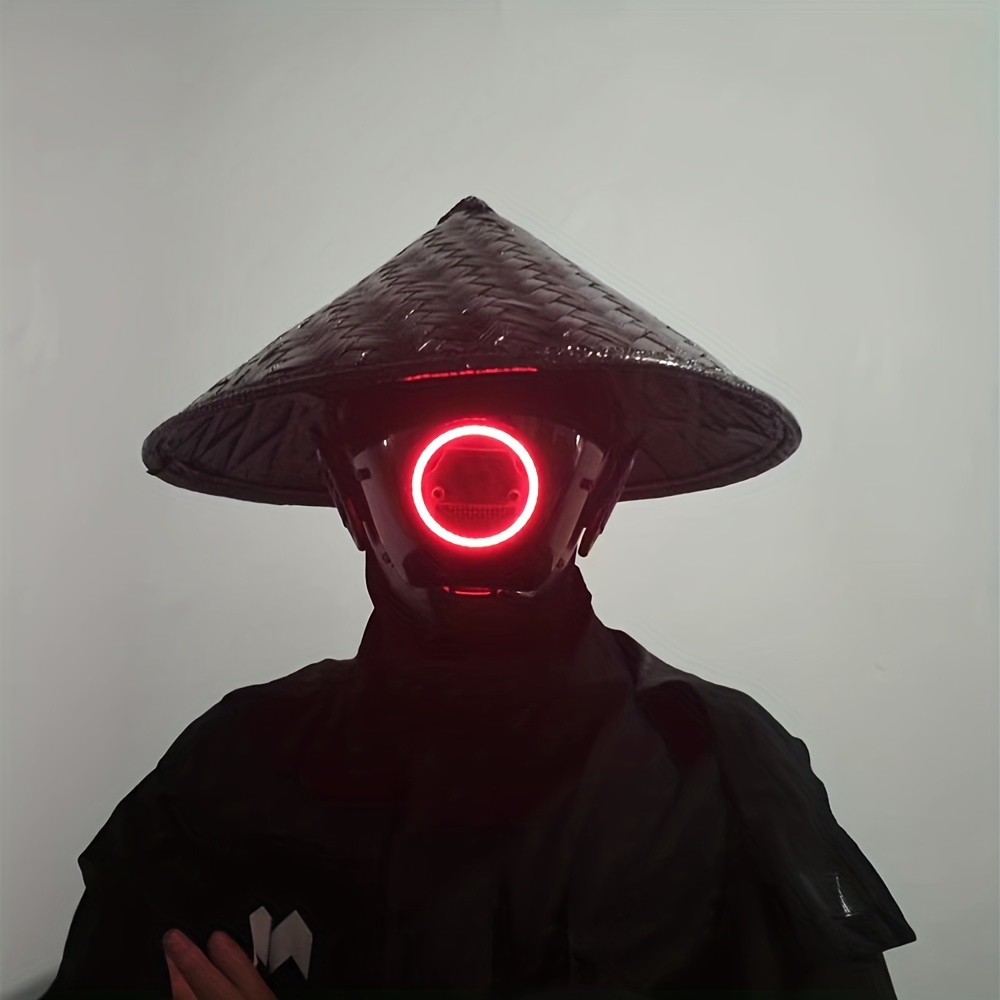 Cyberpunk, maschera a LED, con luce futuristica, casco da