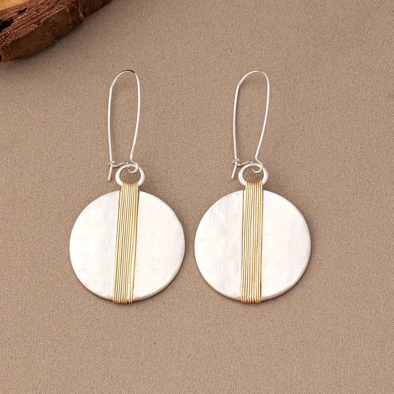 Vintage Round Threaded Earrings, Long Dangle
