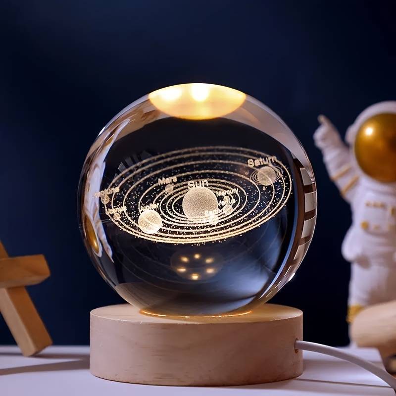 1pc 3d crystal ball night light yellow warm light night light with galaxy planet pattern for birthday gift 4